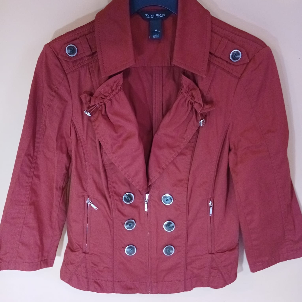 NWOT Red Utility Jacket with Wide Collar